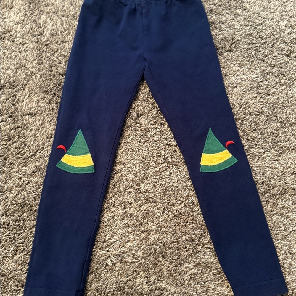 Hanna Andersson Blue and Green ELF Leggings Size 5